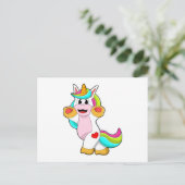 Einhorn mit Herztattoo Postkarte (Stehend Vorderseite)