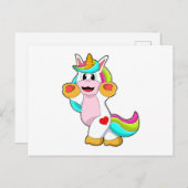 Einhorn mit Herztattoo Postkarte (Vorne/Hinten)
