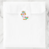 Einhorn mit Herztattoo Runder Aufkleber (Tasche)