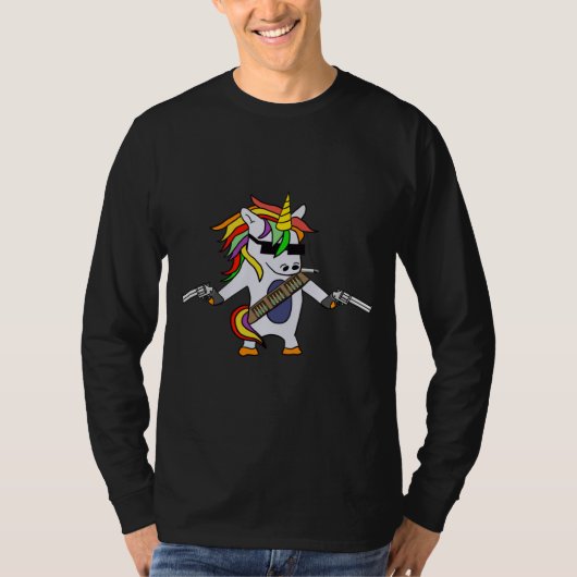 Einhorn mit Kanonen T-Shirt (Vorderseite)
