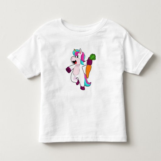 Einhorn mit Karrot Kleinkind T-shirt (Vorderseite)