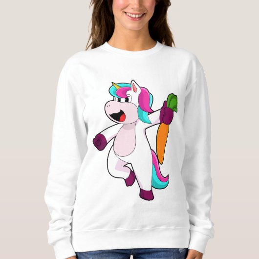 Einhorn mit Karrot Sweatshirt (Vorderseite)