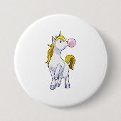 Einhorn mit Kaugummi Button (Vorderseite)