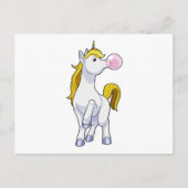Einhorn mit Kaugummi Postkarte (Vorderseite)
