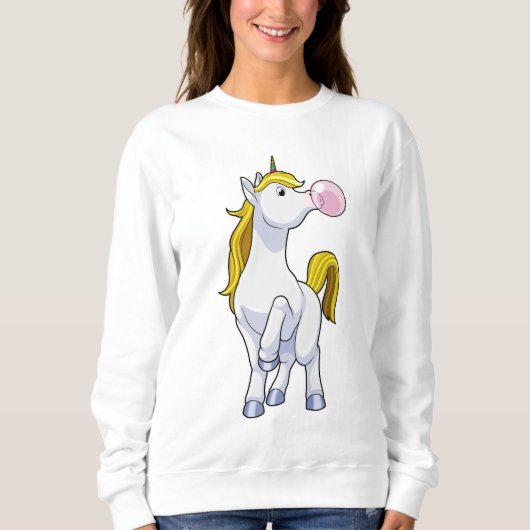 Einhorn mit Kaugummi Sweatshirt (Vorderseite)