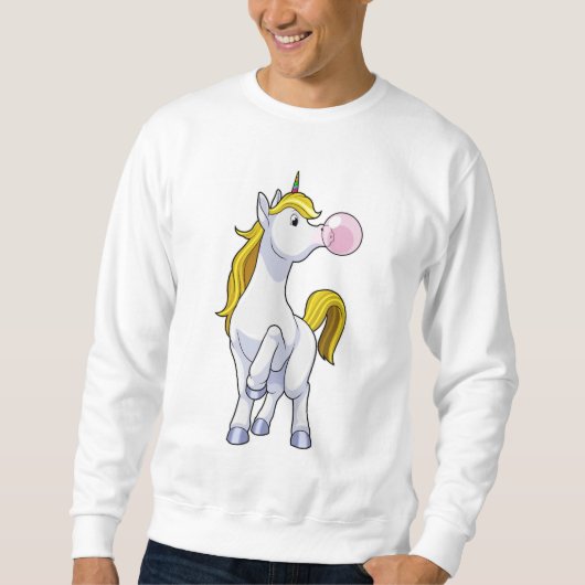 Einhorn mit Kaugummi Sweatshirt (Vorderseite)