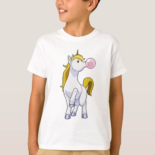 Einhorn mit Kaugummi T-Shirt (Vorderseite)