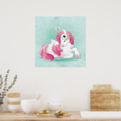 Einhorn mit Kinderheulenplakat Poster (Küche)