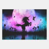 Einhorn mit kleinen Feen Geschenkpapier Set (Vorderseite)