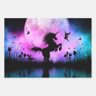 Einhorn mit kleinen Feen Geschenkpapier Set