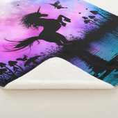 Einhorn mit kleinen Feen Sherpadecke (3/4)