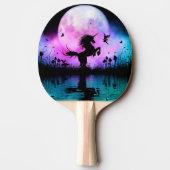 Einhorn mit kleinen Feen Tischtennis Schläger (Rückseite)
