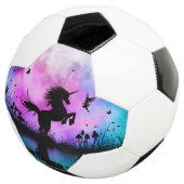 Einhorn mit kleiner Fee Fußball (Dreiviertel)