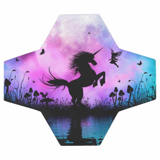 Einhorn mit kleiner Fee Fußball (Flach)