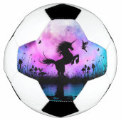 Einhorn mit kleiner Fee Fußball (Vorderseite)