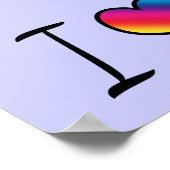 Einhorn mit Lila Haar: Ich Liebe Einhörner! Poster (Ecke)