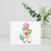 Einhorn mit Lollipop Postkarte (Stehend Vorderseite)