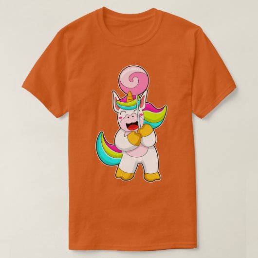 Einhorn mit Lollipop T-Shirt (Design vorne)