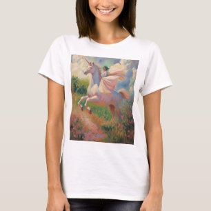 Einhorn mit Mädchenmalerei T-Shirt