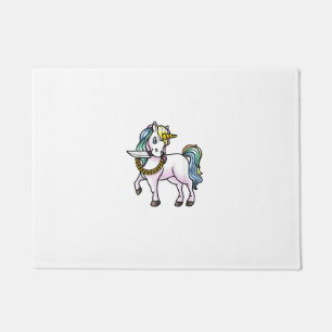 Einhorn Mit Messer Mädchen Frauen T-Shirt Fußmatte