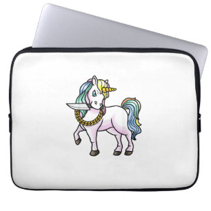 Einhorn Mit Messer Mädchen Frauen T-Shirt Laptopschutzhülle