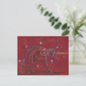 Einhorn mit Orbs Postkarte (Stehend Vorderseite)