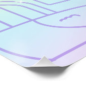 Einhorn mit Pastell-Regenbogen zum magischen Gebur Poster (Ecke)
