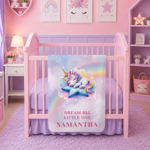 Einhorn mit pastellfarbenen Farben Babydecke Gesch Fleecedecke