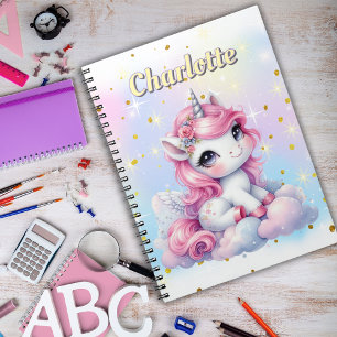 Einhorn mit Pastellglanz und magischer Wolke Notizblock