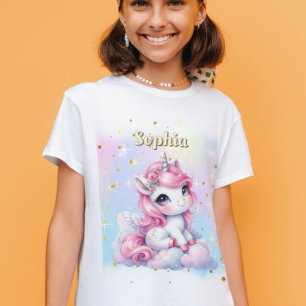 Einhorn mit Pastellglanz und magischer Wolke T-Shirt