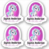 Einhorn mit persönlichem Namen, kundenspezifisch g Aufkleber (Vorderseite)