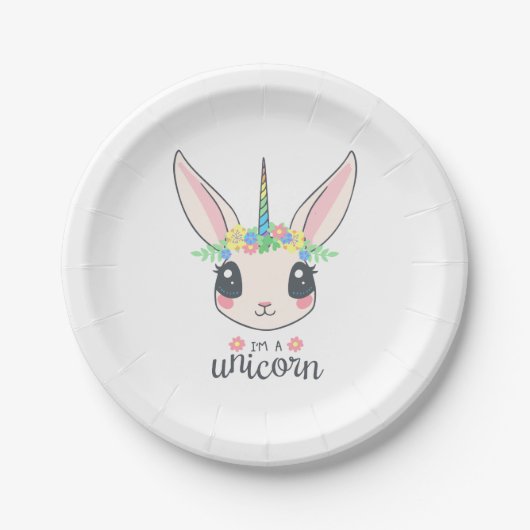 Einhorn mit Pony Themed Paper-Tellern Pappteller (Vorderseite)