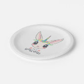 Einhorn mit Pony Themed Paper-Tellern Pappteller (Schrägansicht)