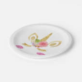 Einhorn mit Pony Themed Paper-Tellern Pappteller (Schrägansicht)