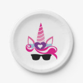 Einhorn mit Pony Themed Paper-Tellern Pappteller (Vorderseite)