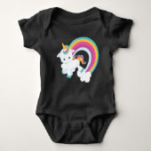 Einhorn mit Rainbow Baby Bodysuit Baby Strampler (Vorderseite)