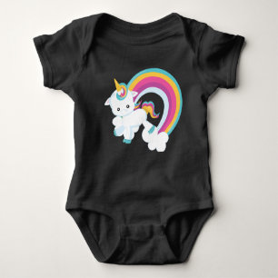 Einhorn mit Rainbow Baby Bodysuit Baby Strampler