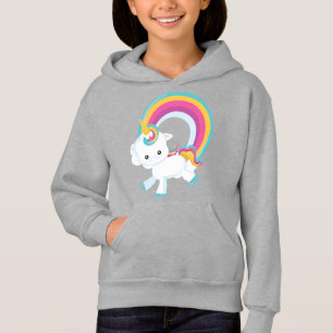 Einhorn mit Rainbow Girl Hoodie