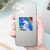 Einhorn mit Regenbogen Aufkleber (Telefon)