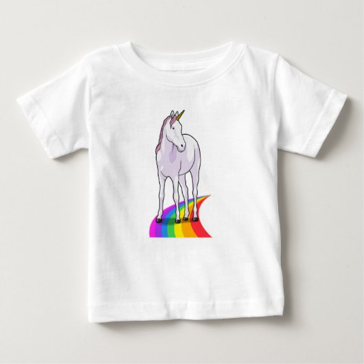 Einhorn mit Regenbogen Baby T-shirt (Vorderseite)