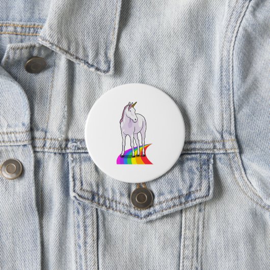 Einhorn mit Regenbogen Button (Beispiel)