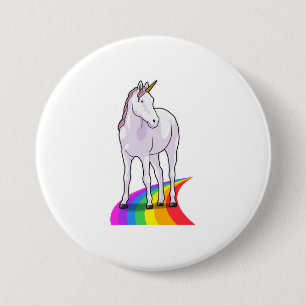 Einhorn mit Regenbogen Button