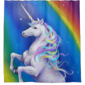 Einhorn mit Regenbogen Duschvorhang (Vorderseite)