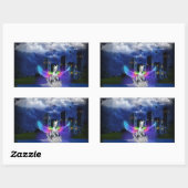 Einhorn mit Regenbogen-Flügeln Rechteckiger Aufkleber (Blatt)