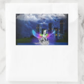 Einhorn mit Regenbogen-Flügeln Rechteckiger Aufkleber (Tasche)
