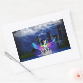 Einhorn mit Regenbogen-Flügeln Rechteckiger Aufkleber (Umschlag)