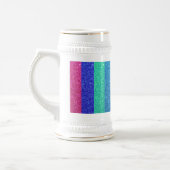 Einhorn mit Regenbogen-Glitzer-Streifen Bierglas (Links)