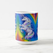 Einhorn mit Regenbogen Kaffeetasse (Mittel)