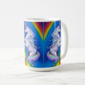 Einhorn mit Regenbogen Kaffeetasse (VorderseiteRechts)