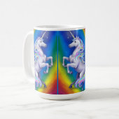 Einhorn mit Regenbogen Kaffeetasse (Vorderseite Links)